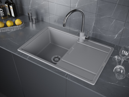 Кухонная мойка Paulmark FLUGEN 50-780 PM217850-GRM 80х50 цвет серый